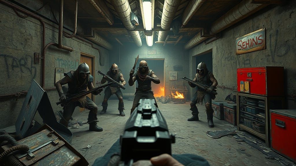 Post-Apocalyptic Bunker Showdown in Unreal Engine Style
