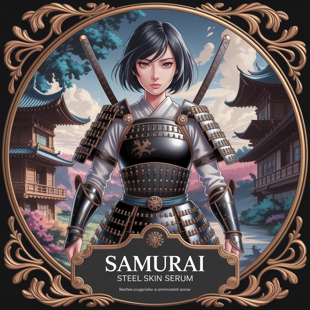 Anime Warrior Goddess in Samurai Armor, 8K Resolution