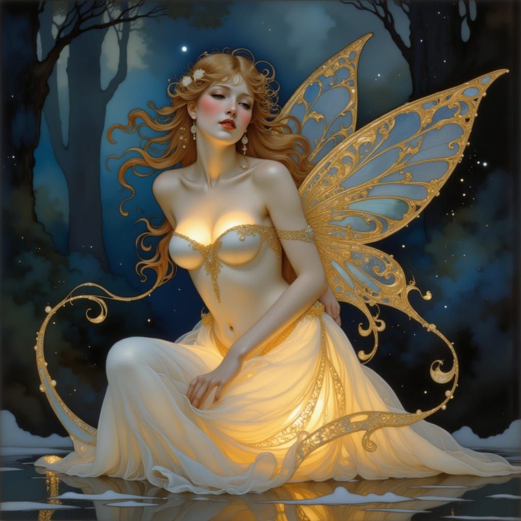 Enchanting Fairy Candle Glow in Magical Realism Style