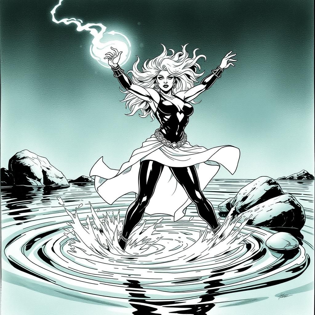 Storm Dancing on Water: Comic Art Illustration