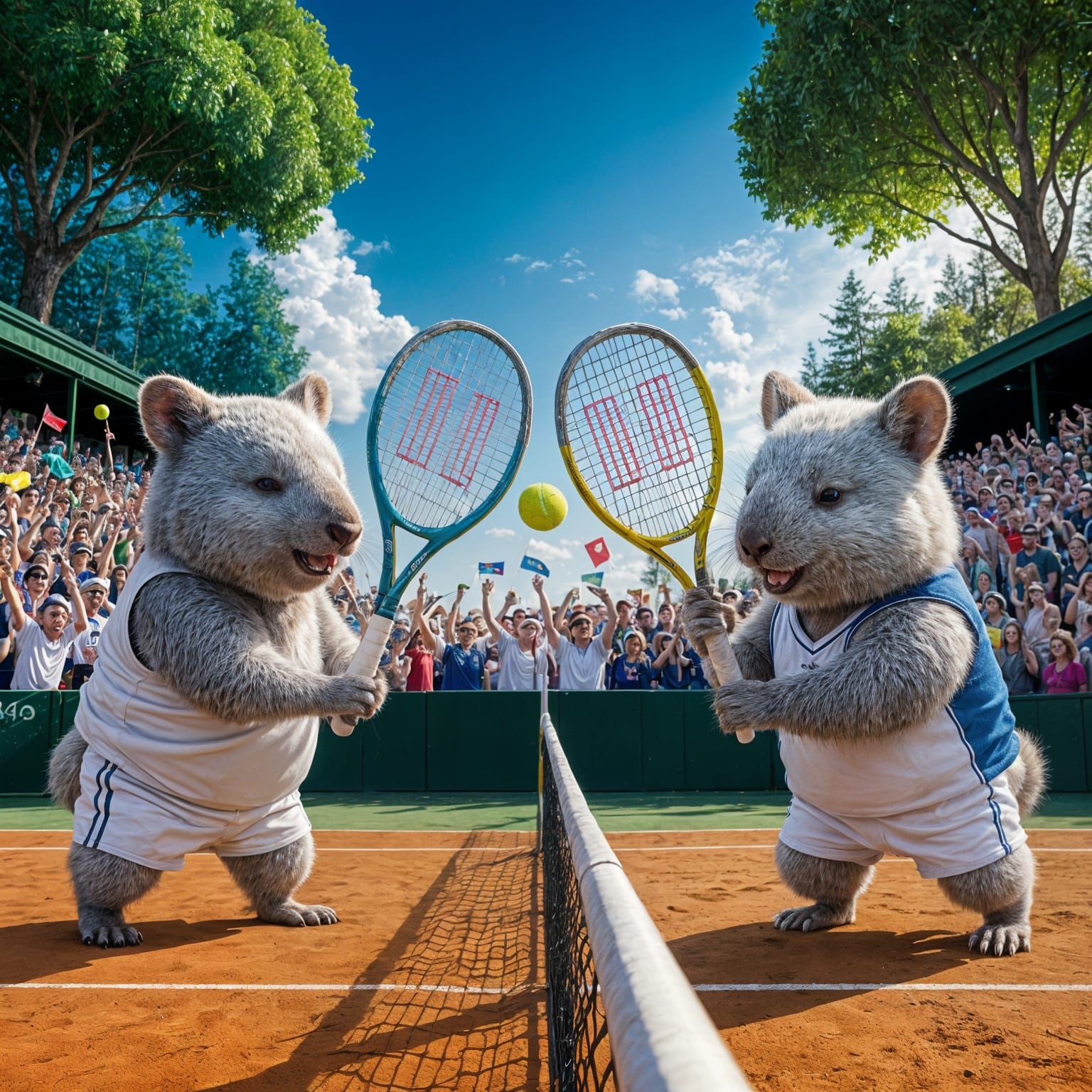 Wombats Play Tennis in Wombledon Championship