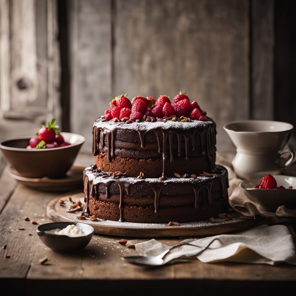 Decadent Brownie Cake in Warm Natural Light