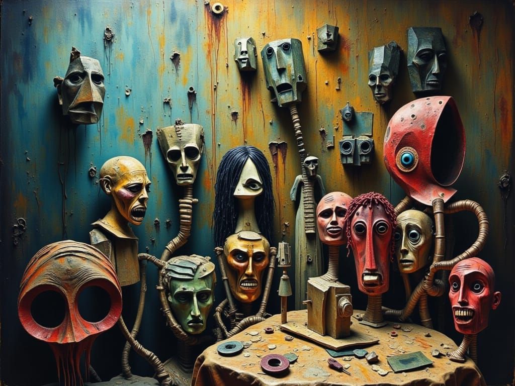 Madman Potters' Bizarre Art in Impasto Oil Style