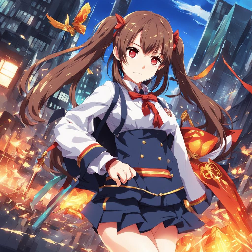 Anime Girl in Japanese Manga Style