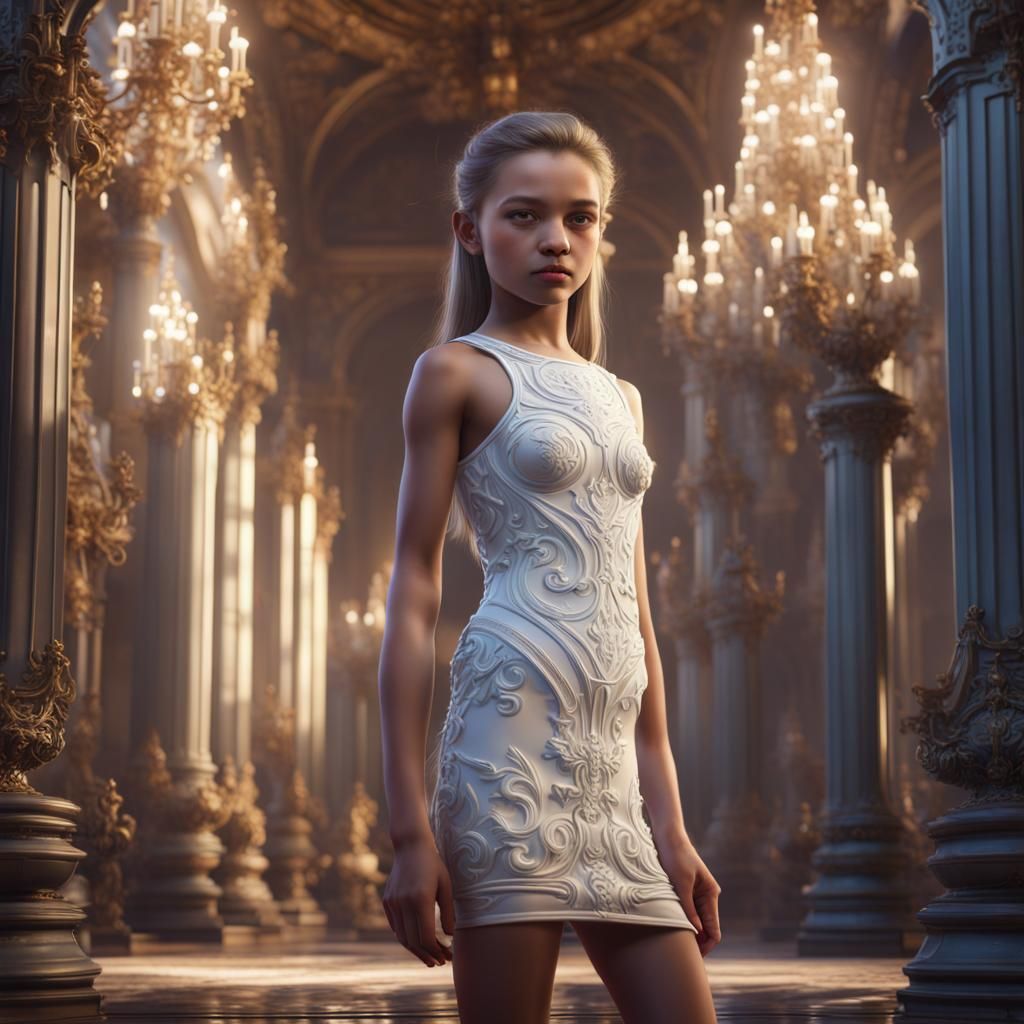 Girl in a dress, full body