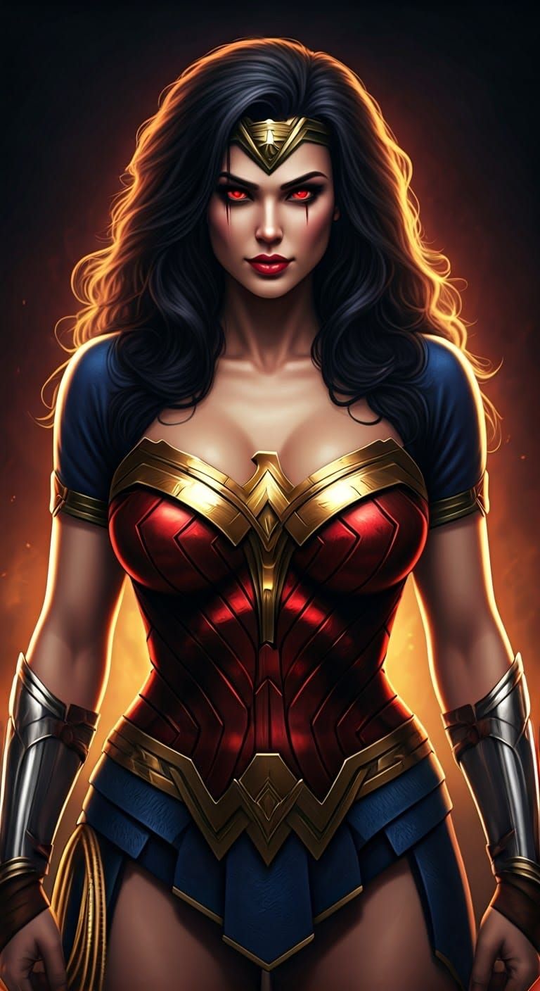 Seductive Soccer Siren in Dark, Comic Book Style