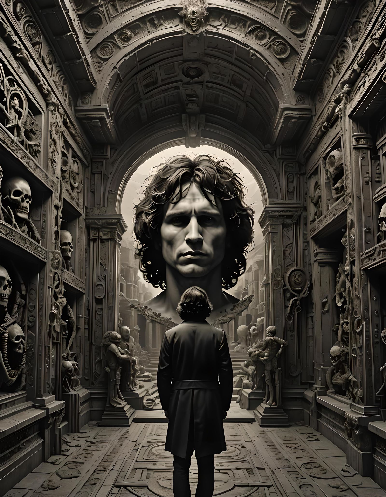 Jim Morrison in a Surreal Biopunk Gallery