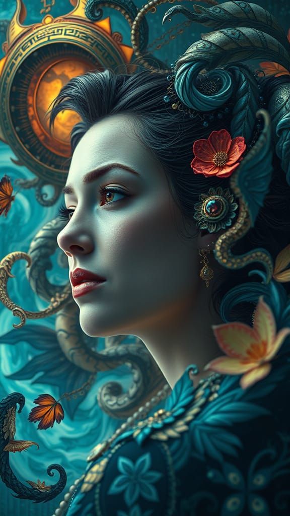 Ethereal Goddess Lost in Fantastical Nature