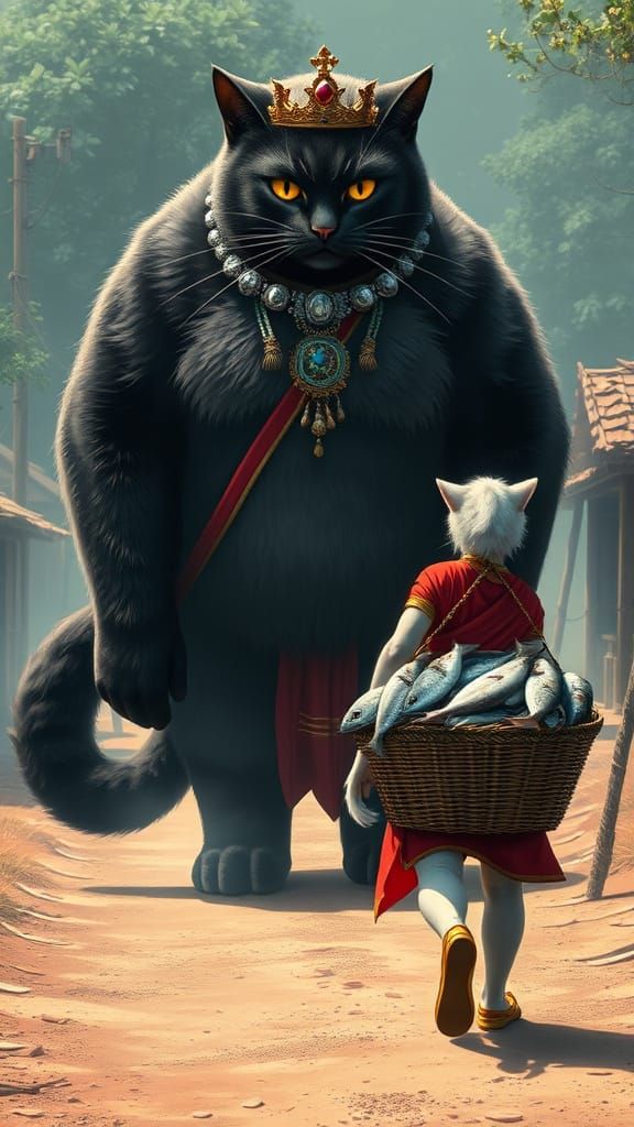 Colossal Bodybuilder Cats Clash: Manga Style