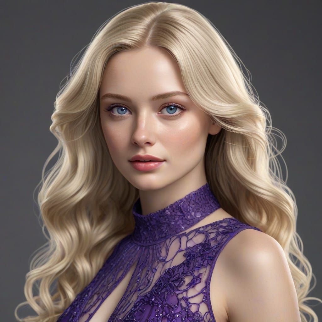 Elegant Woman in Evening Gown