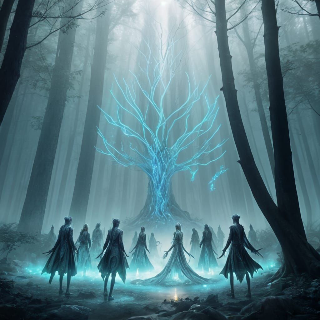 Ethereal Elves Gather in Jewel-Toned Forests