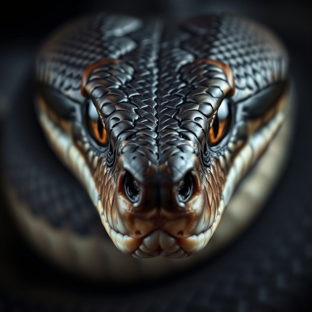 Menacing Viper Portrait in Studio Lighting