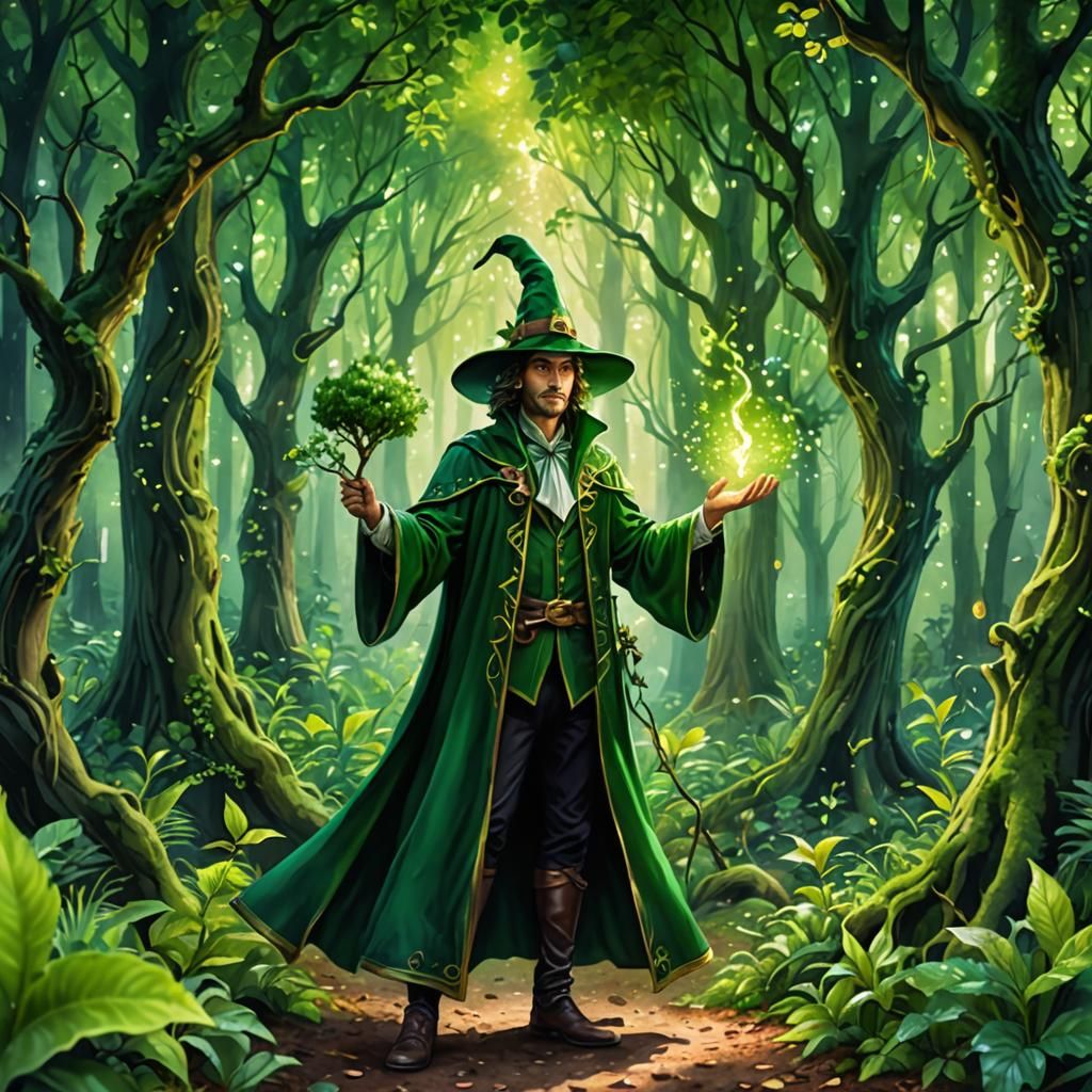 Magician Growing Trees with Natural Spells