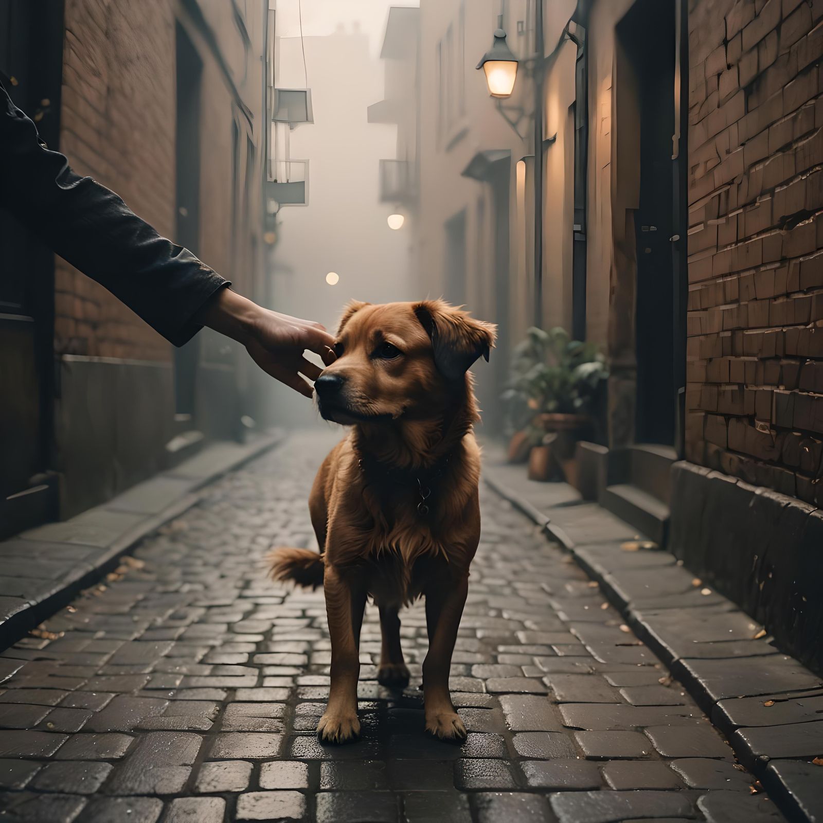 Cinematic Dog-Focused Film Still in 35mm Style