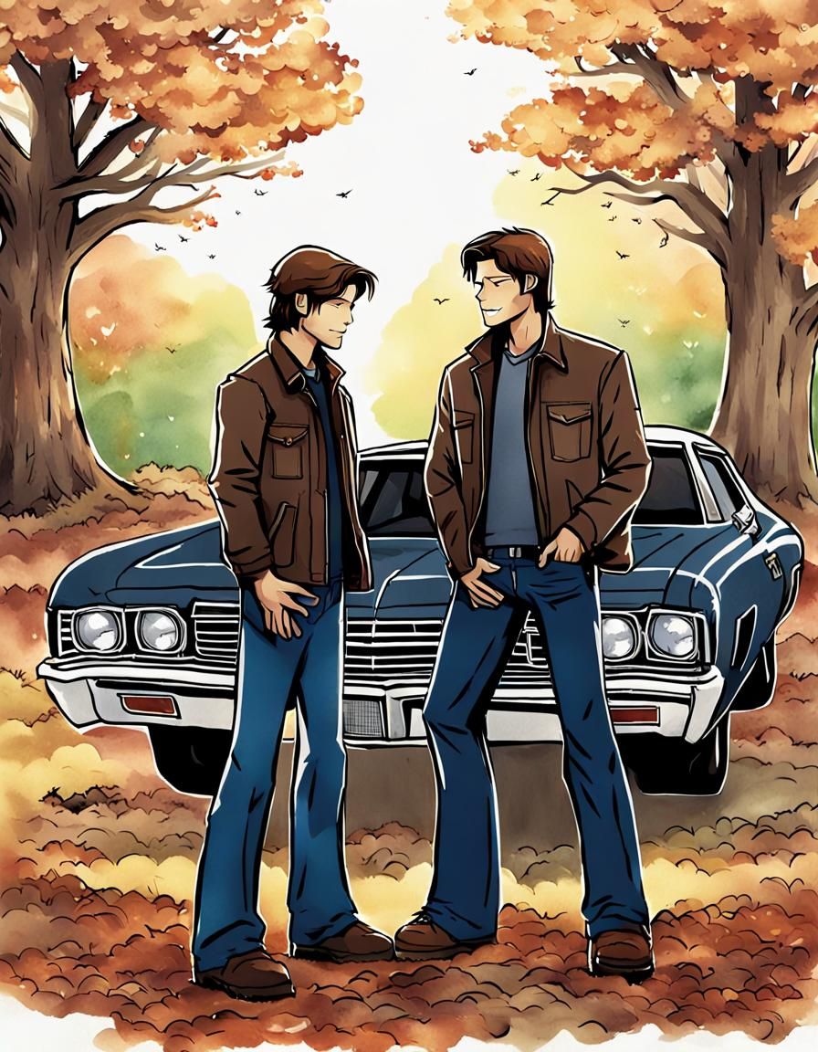 Sam and Dean Winchester Fan Art in Anime Style