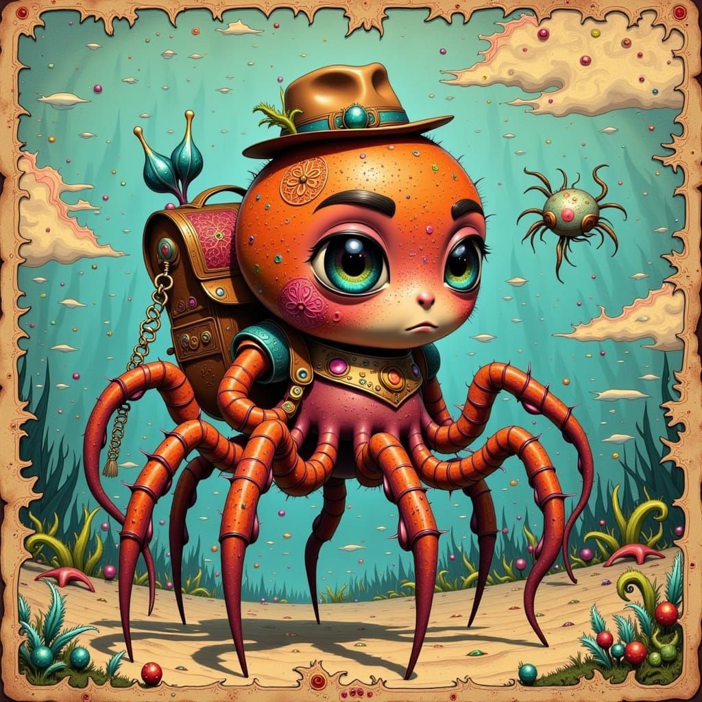 Whimsical Oceanic Adventurer in Moebius-Inspired Style