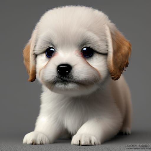 Adorable Chibi Puppy Digital Illustration