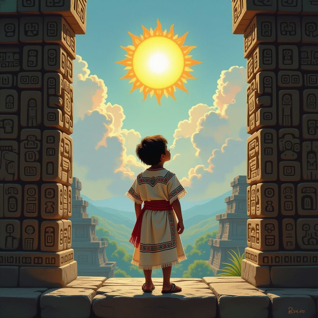 Maya Boy and the Sun: A Mystical Vision