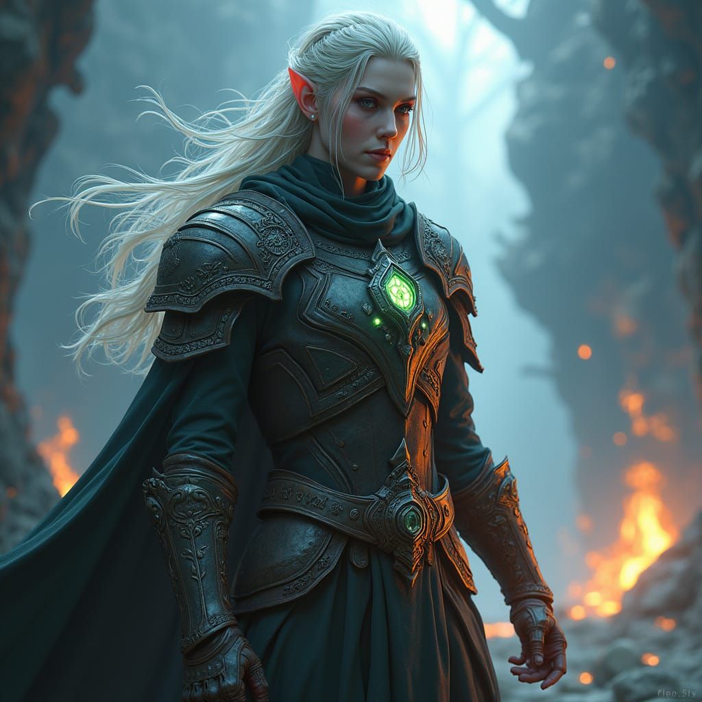 Epic Fantasy Warrior in Enchanted Landscape