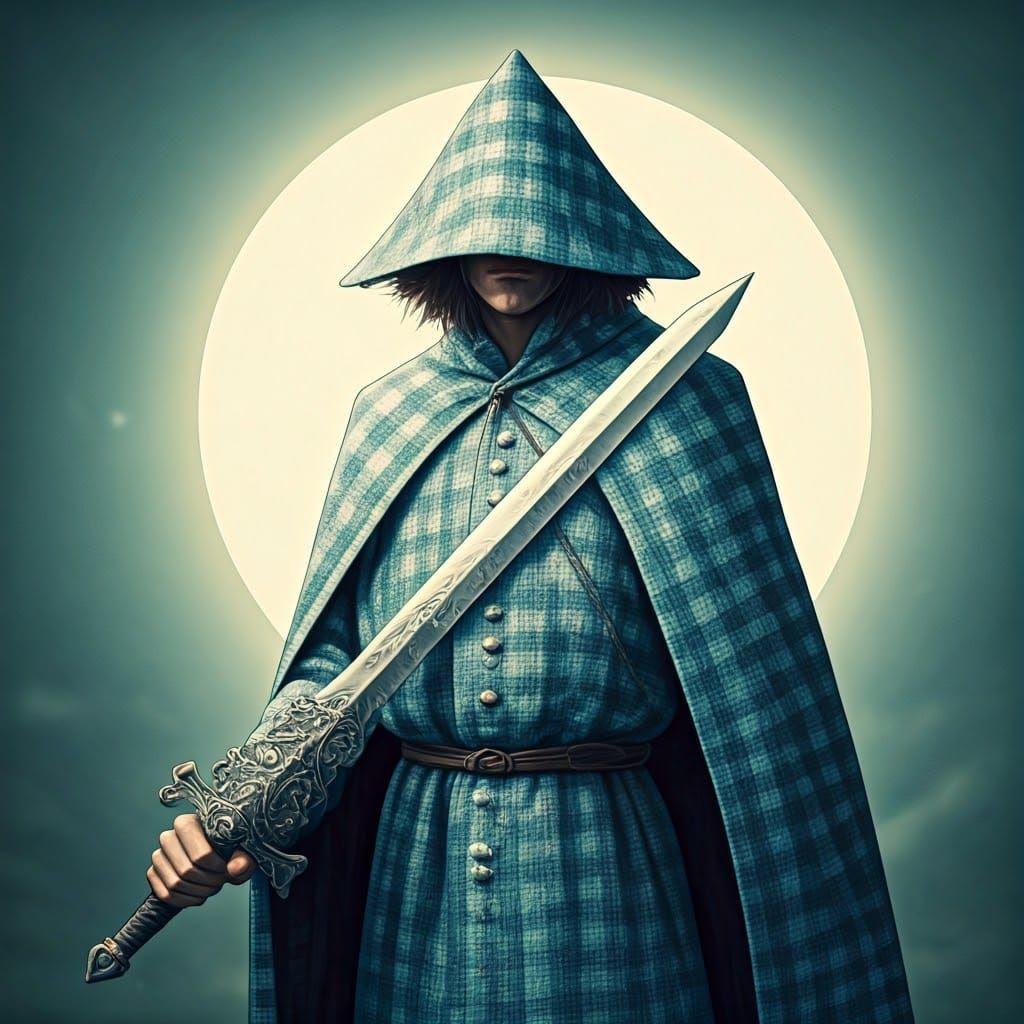 Gingham Warrior Illuminated by Moonlight