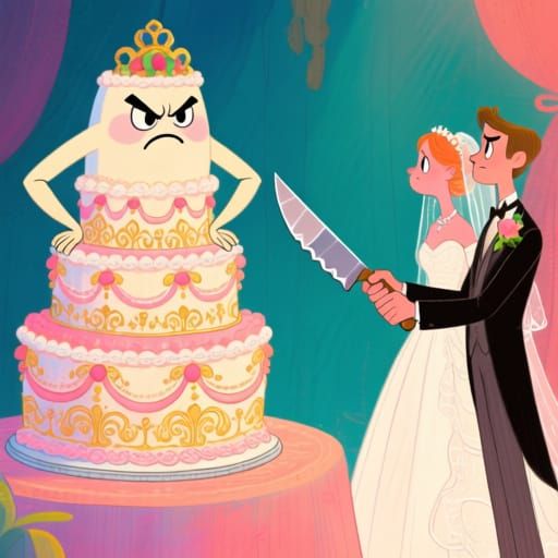 Indignant Wedding Cake Faces Knife Threat