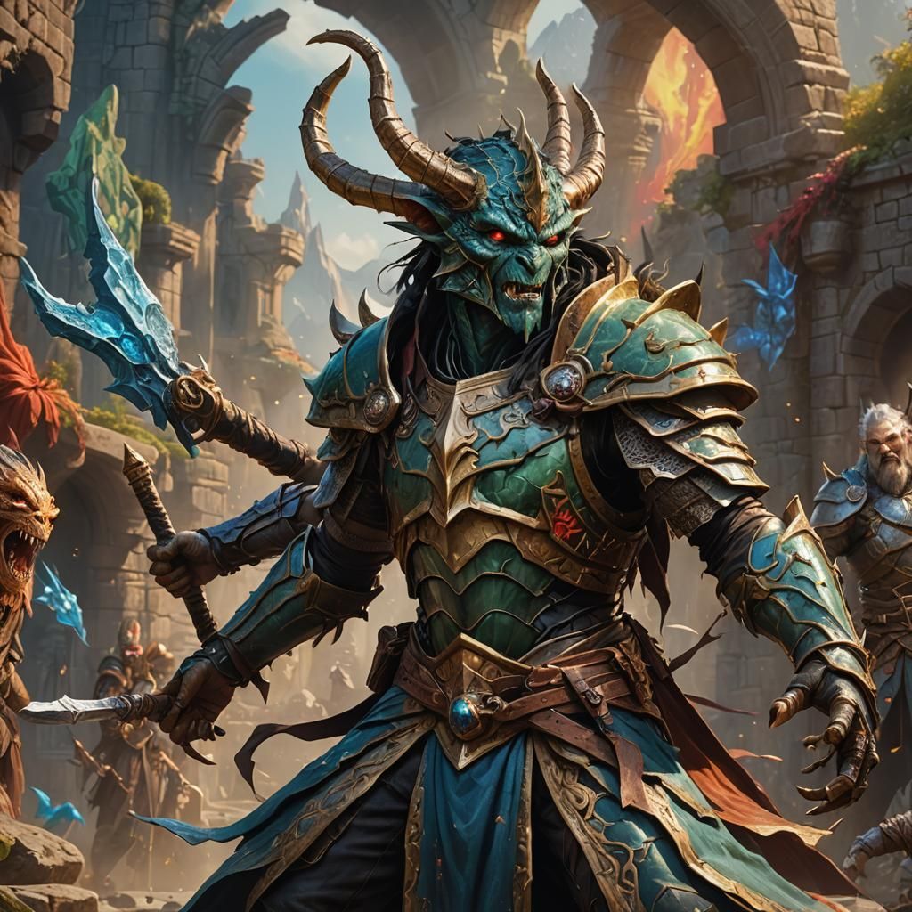 Victorious Thri-Kreen Warrior in Hyperrealistic Style