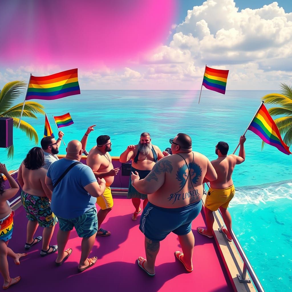 Vibrant Open Air Dance Club Overlooking Turquoise Ocean