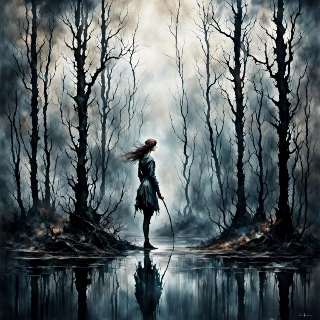 Hyperrealistic Portrait with Wet Brush Apotheosis