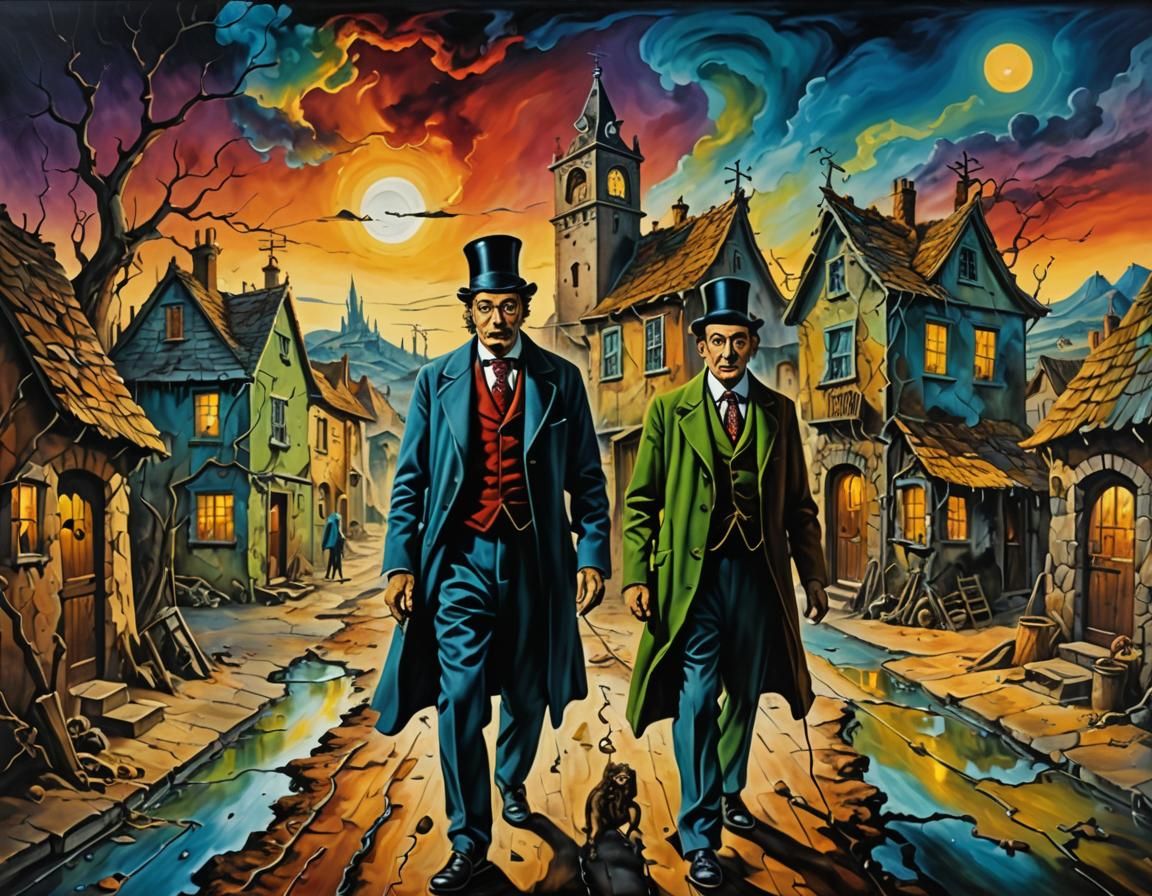 Dr. Jekyll and Mr. Hyde in Dali Surrealism