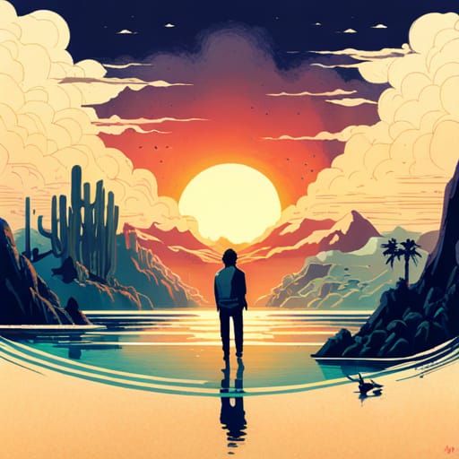 Jurassic Cactus in Comic Book Style