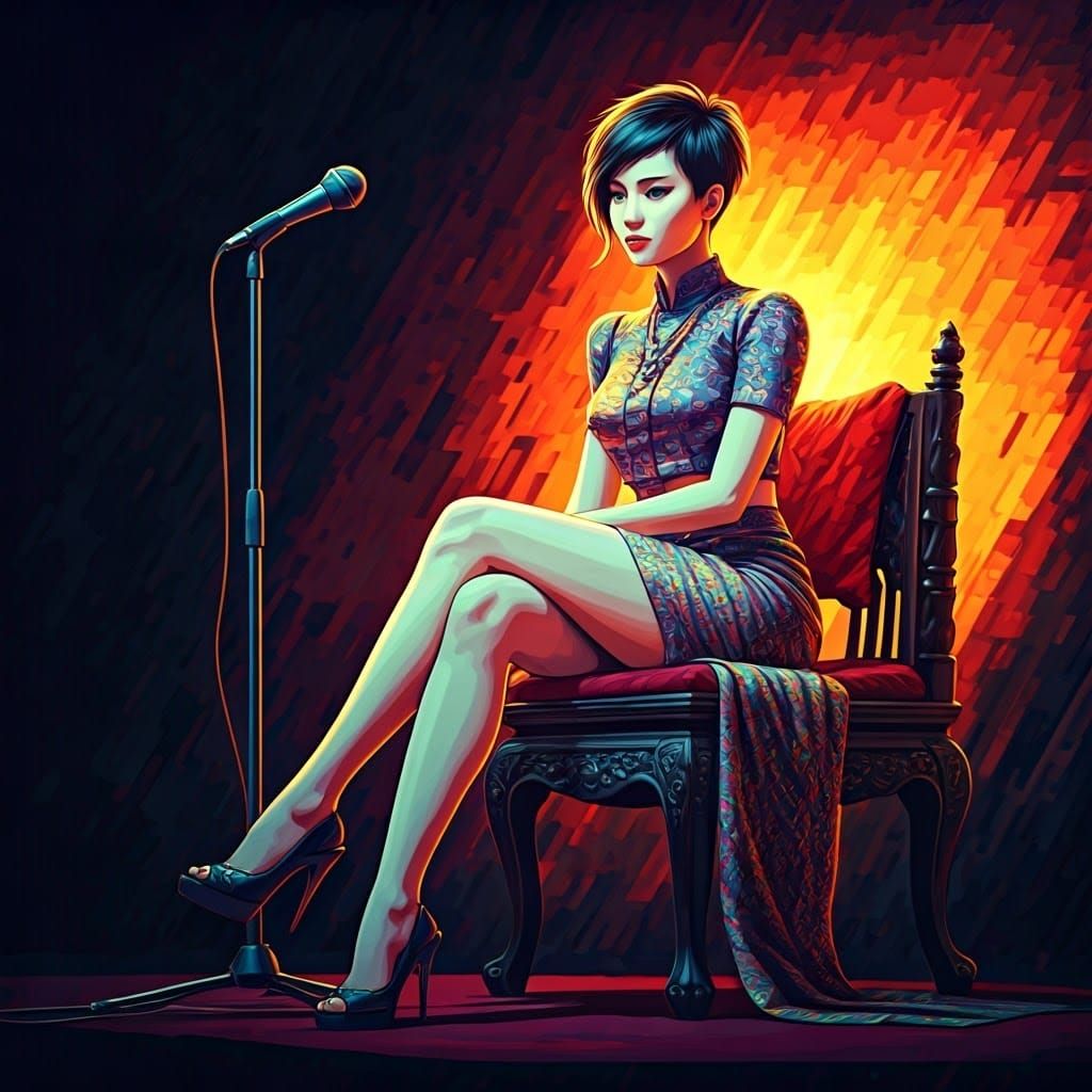 Thai Elegance Meets Modern Style in Cyberpunk-Inspired Portr...