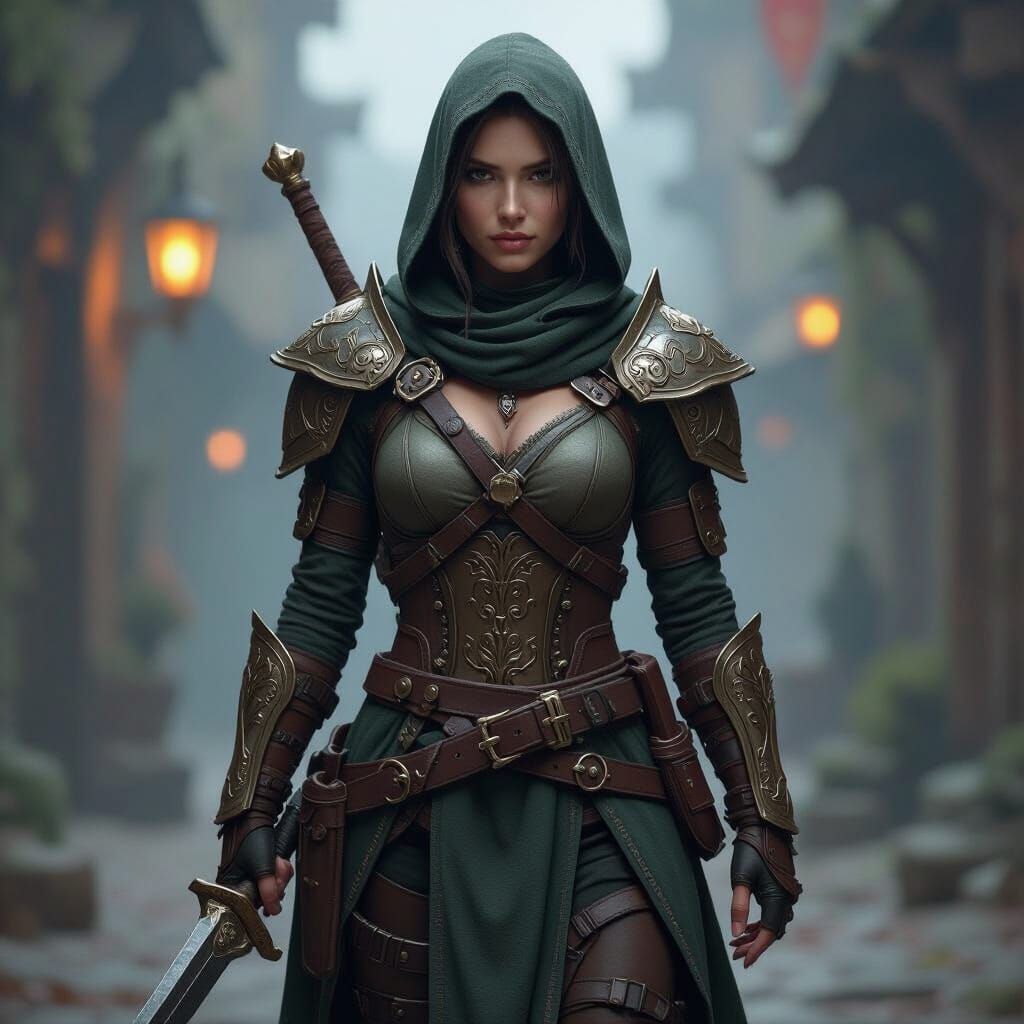 Dragonborn Rogue with Medieval Tomboy Style