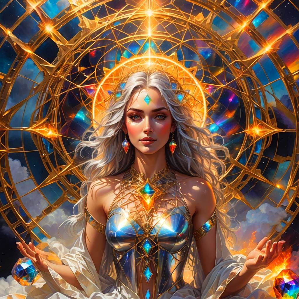 Divine Being Lounging on Celestial Throne