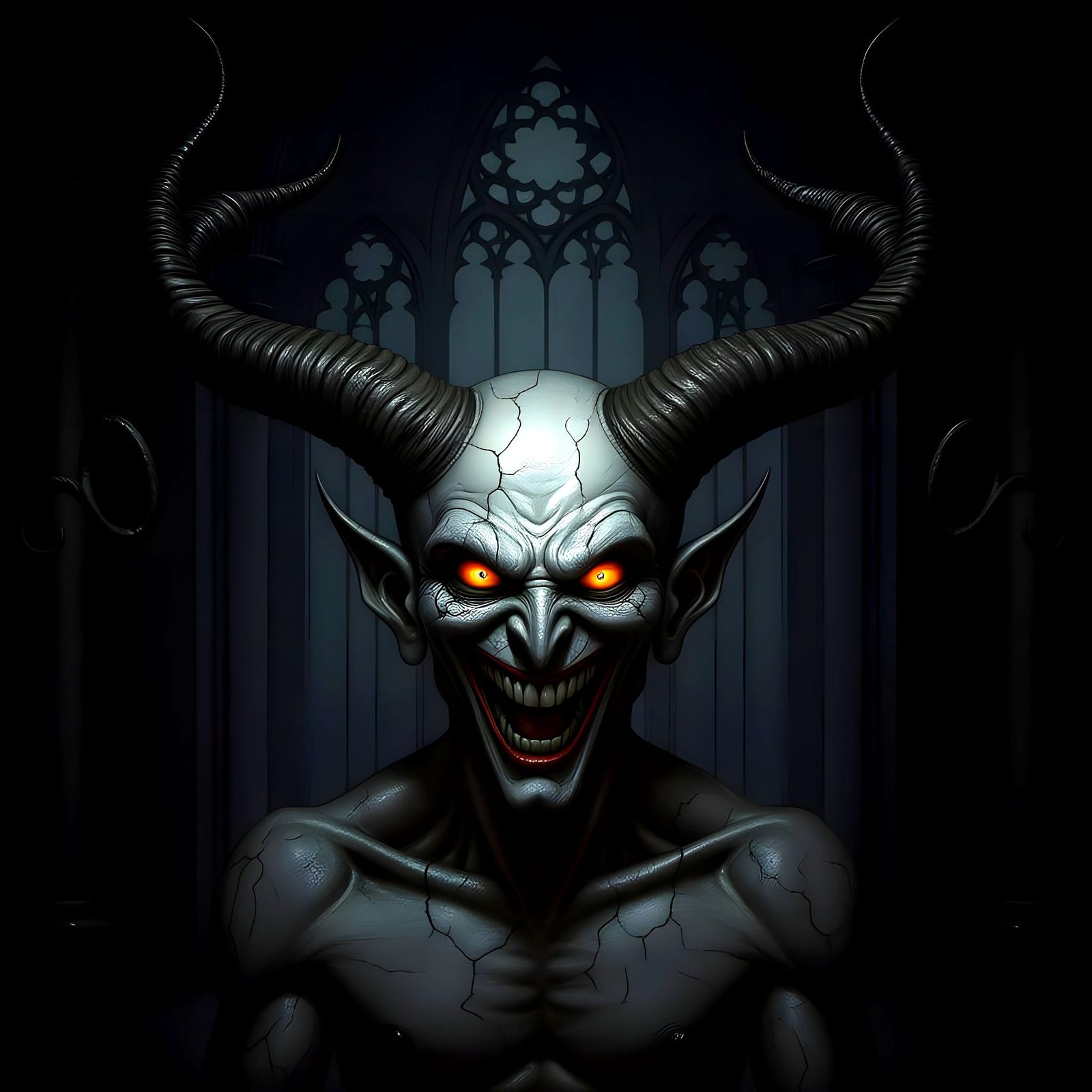 Grotesque Gothic Devil Caricature