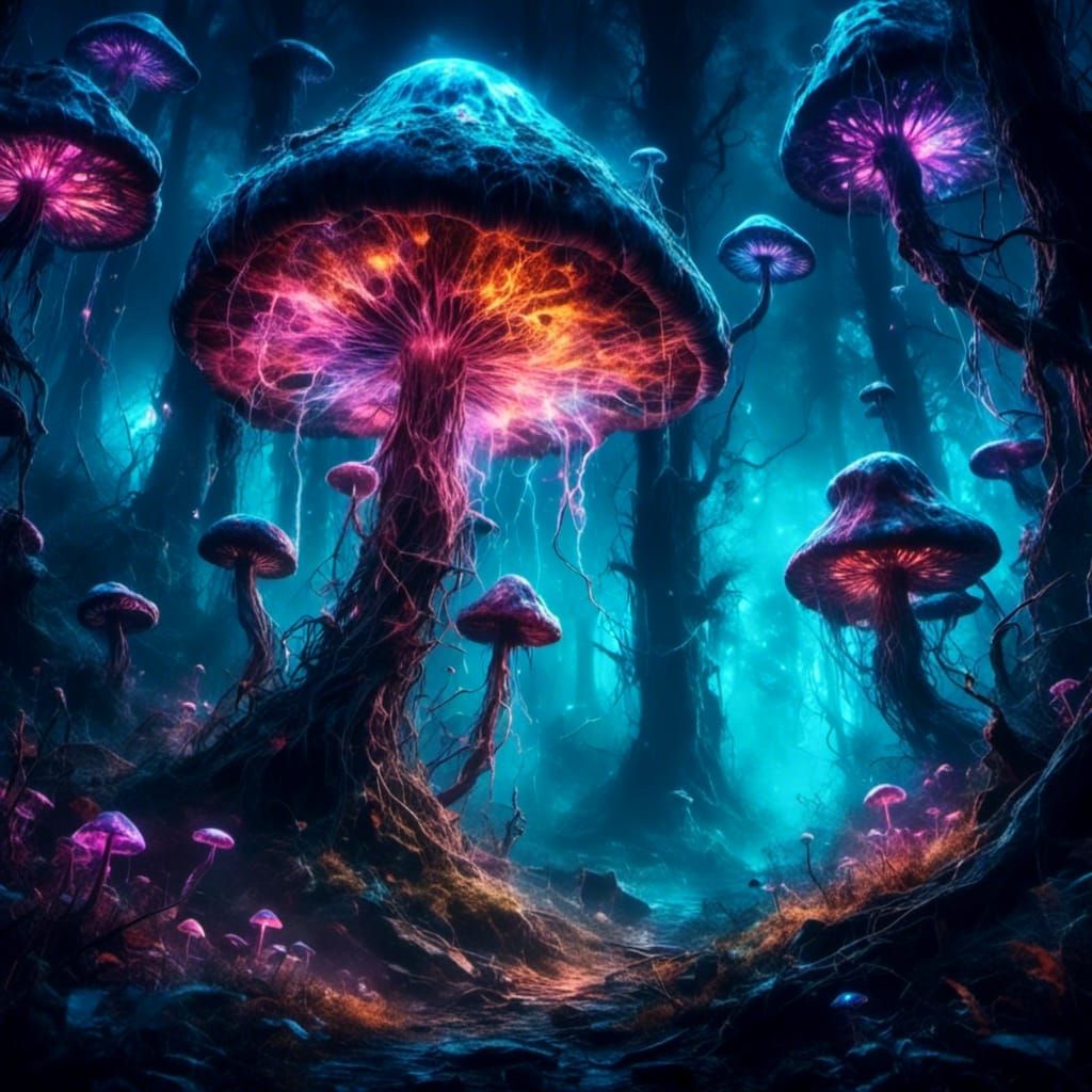 Spectral Entities in Magic Mushroom Forest