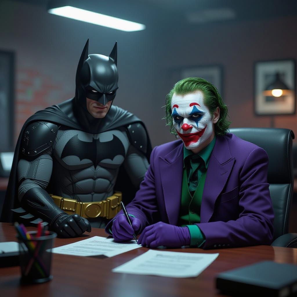 Batman and Joker Unite in Cinematic Scene