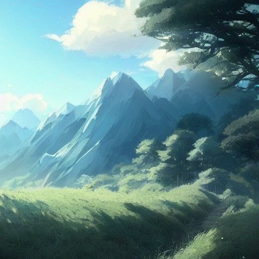 Anime Mountain Landscape Art in 8k Resolution