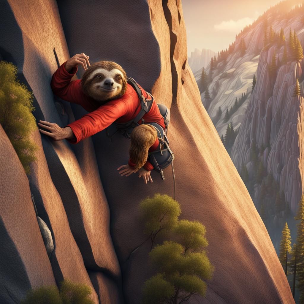 Slothex Honnold, solo rock climber