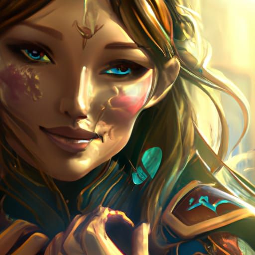 Kindness Portrait in Hyperdetailed Art Nouveau Style