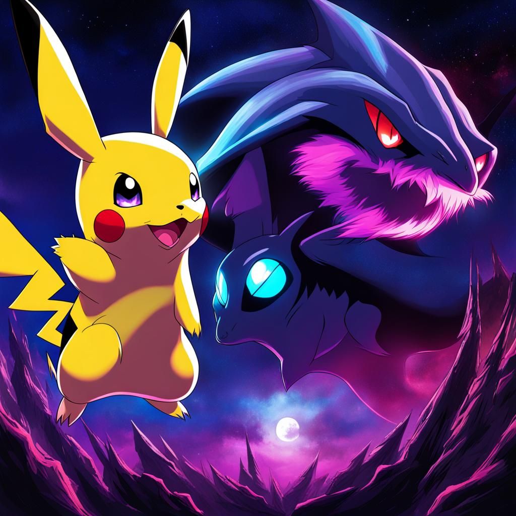 Ominous Pokemon Haunters in Dramatic Dark Horror Art