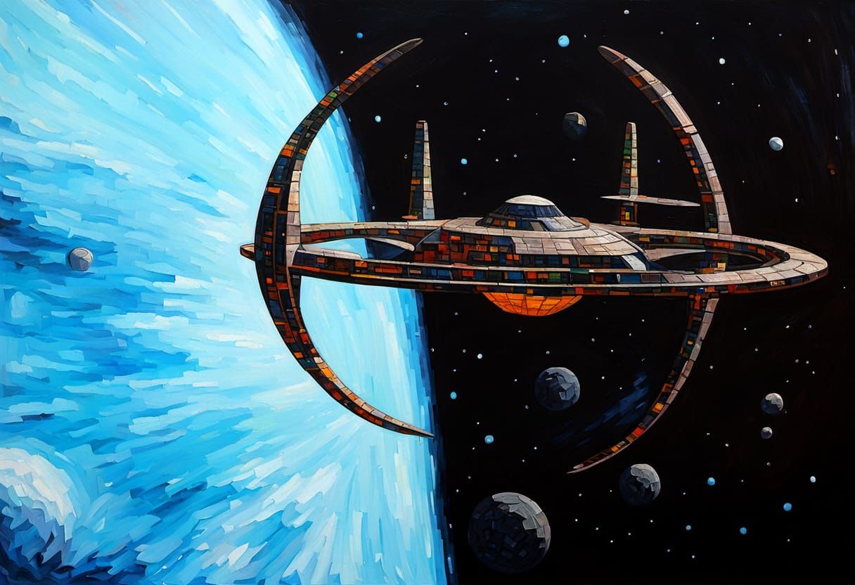 Deep Space Nine: Mosaic Impressionist Oil Painting