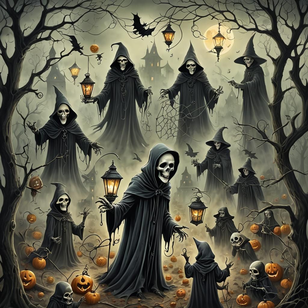 Eldritch Halloween Haunt with Witches and Ghosts