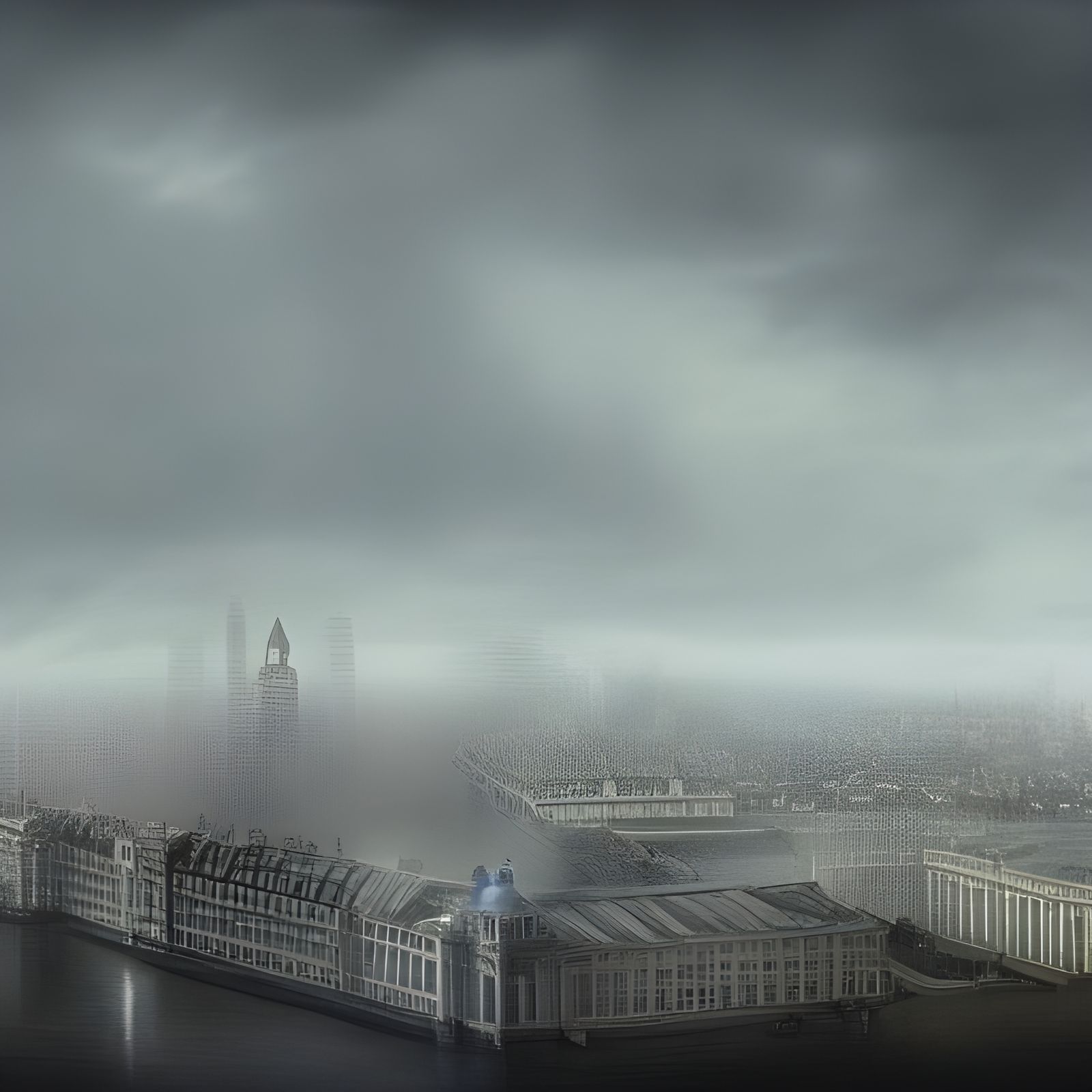 Foggy London in 1800s: Detailed Matte Painting