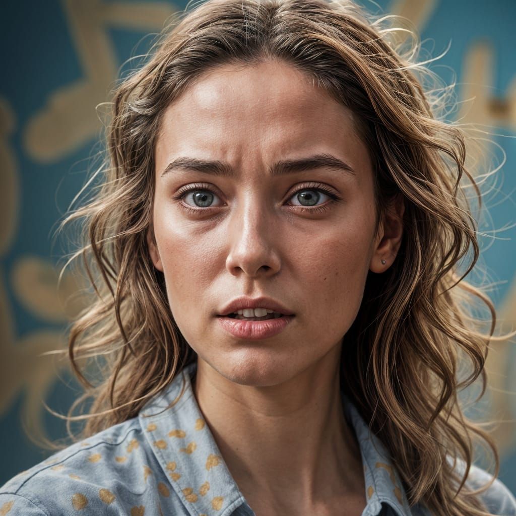 Photorealistic Portrait of a Worried Person