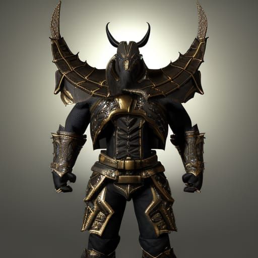 Hyperrealistic Minotaur in Dark Plate Armor