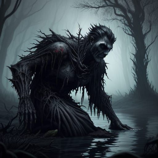 Monster Vampire in Dark Fantasy Digital Painting