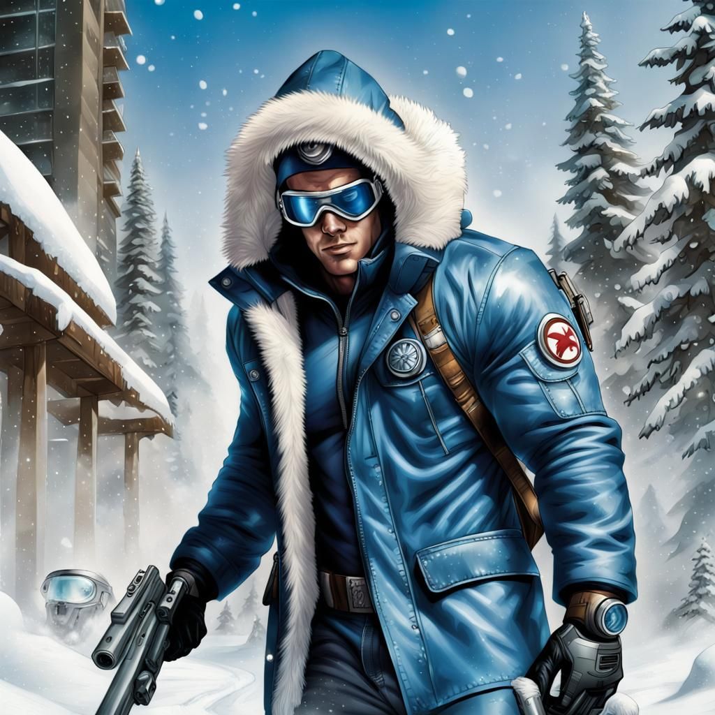 Captain Cold Comic Book Art in Parka