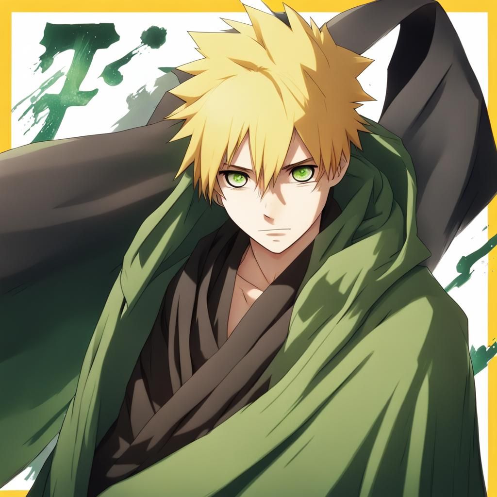 Anime Boy in Brown Robe, Manga Art Style