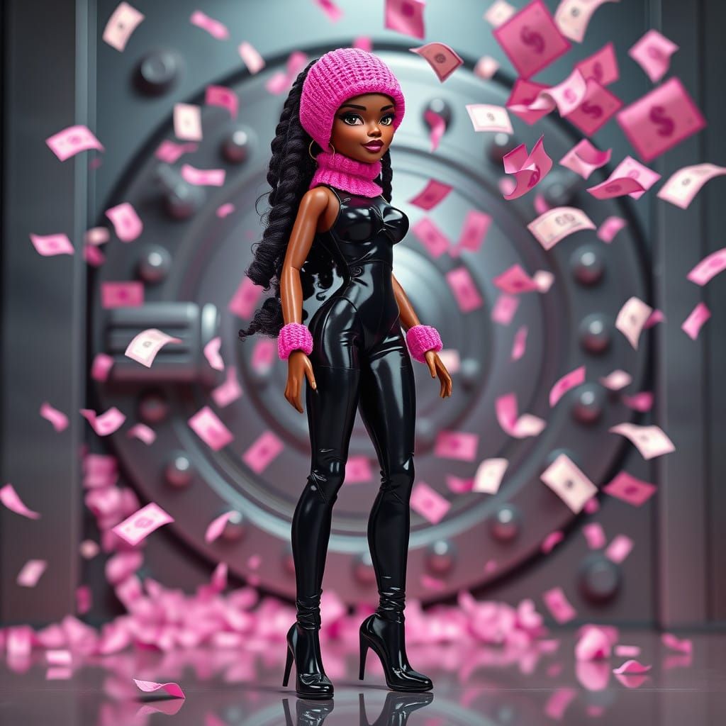 Hyper-Realistic Bratz Doll in Dark Glamour Attire