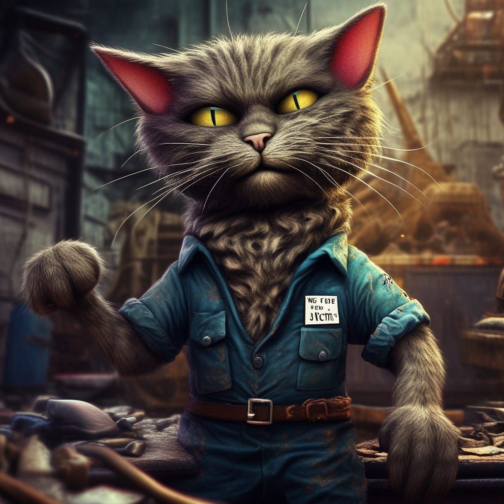 We Can Do It: Cat Power in Matte Painting Style